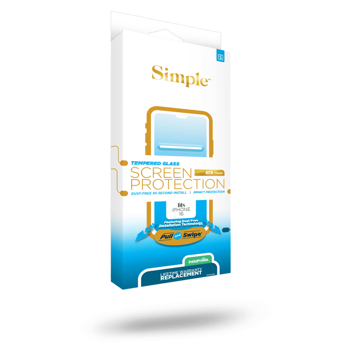 Simple Guided Tempered Glass Screen Protector for Apple iPhone 16 / iPhone 15 Clear