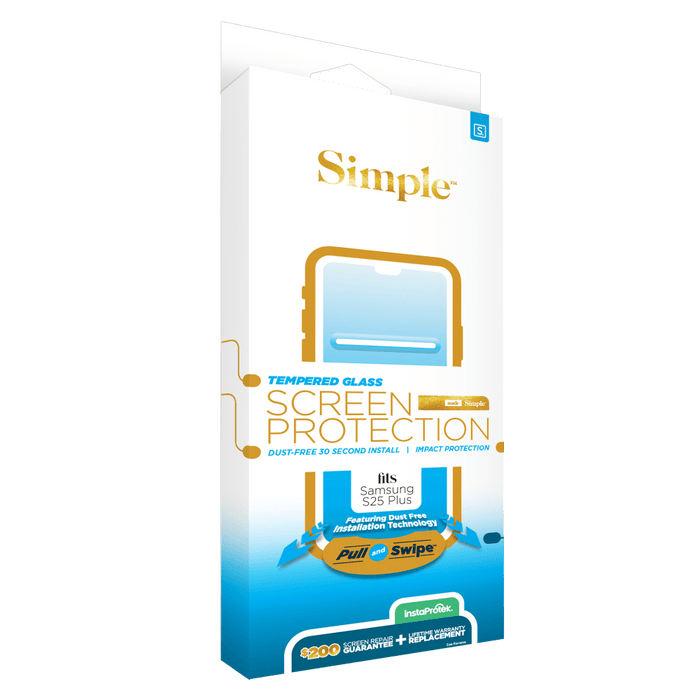 Simple $200 Guided Tempered Glass for Samsung Galaxy S25 Plus Clear