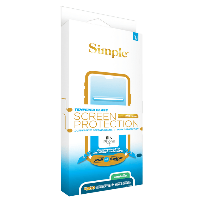Simple $200 Guided Tempered Glass Screen Protector for Apple iPhone 17