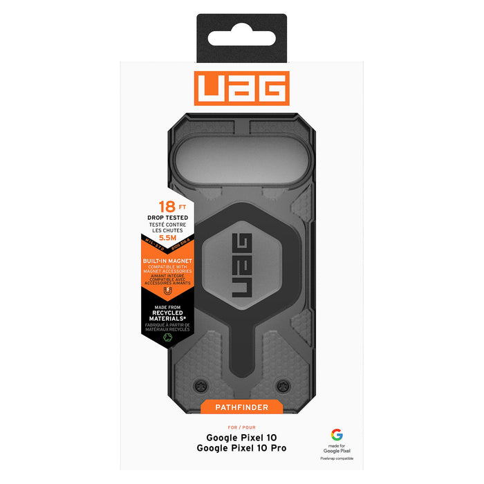 Urban Armor Gear Pathfinder Clear Case with Magnet for Google Pixel 10 / Pixel 10 Pro Gray