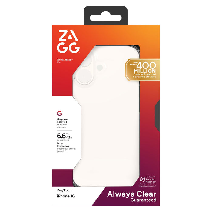 ZAGG Crystal Palace Lite Case for Apple iPhone 16 Clear