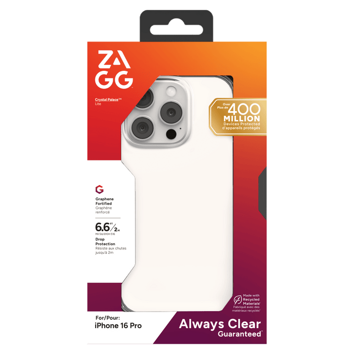 ZAGG Crystal Palace Lite Case for Apple iPhone 16 Pro Clear