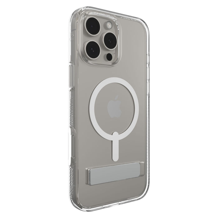 ZAGG Crystal Palace Snap MagSafe Case with Kickstand for Apple iPhone 16 Pro Max Clear