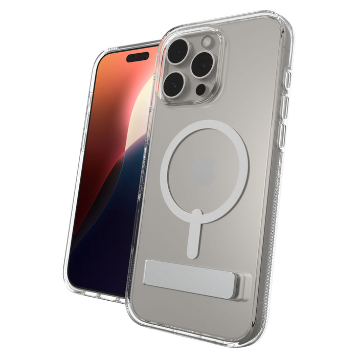 ZAGG Crystal Palace Snap MagSafe Case with Kickstand for Apple iPhone 16 Pro Max Clear