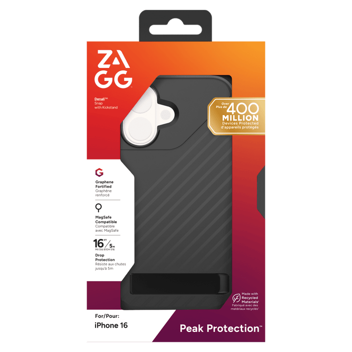 ZAGG Denali Snap MagSafe Case with Kickstand for Apple iPhone 16
