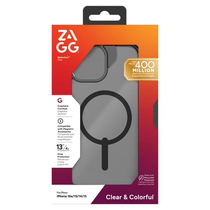 ZAGG Santa Cruz Snap MagSafe Case for Apple iPhone 16e / iPhone 15 / iPhone 14 / iPhone 13