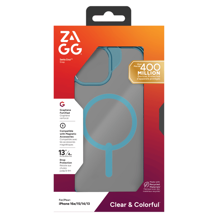 ZAGG Santa Cruz Snap MagSafe Case for Apple iPhone 16e / iPhone 15 / iPhone 14 / iPhone 13