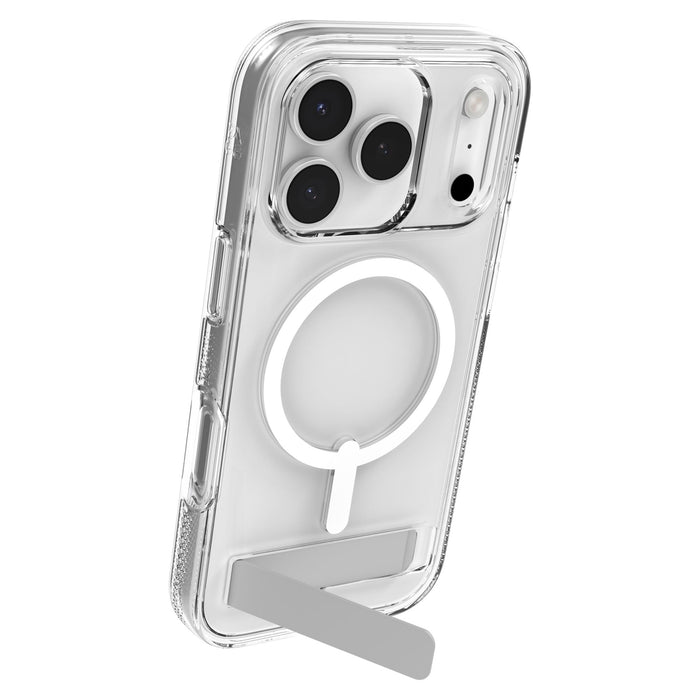 ZAGG Crystal Palace Snap MagSafe Case with Kickstand for Apple iPhone 17 Pro Clear