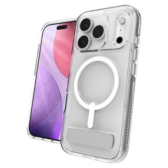 ZAGG Crystal Palace Snap MagSafe Case with Kickstand for Apple iPhone 17 Pro Clear