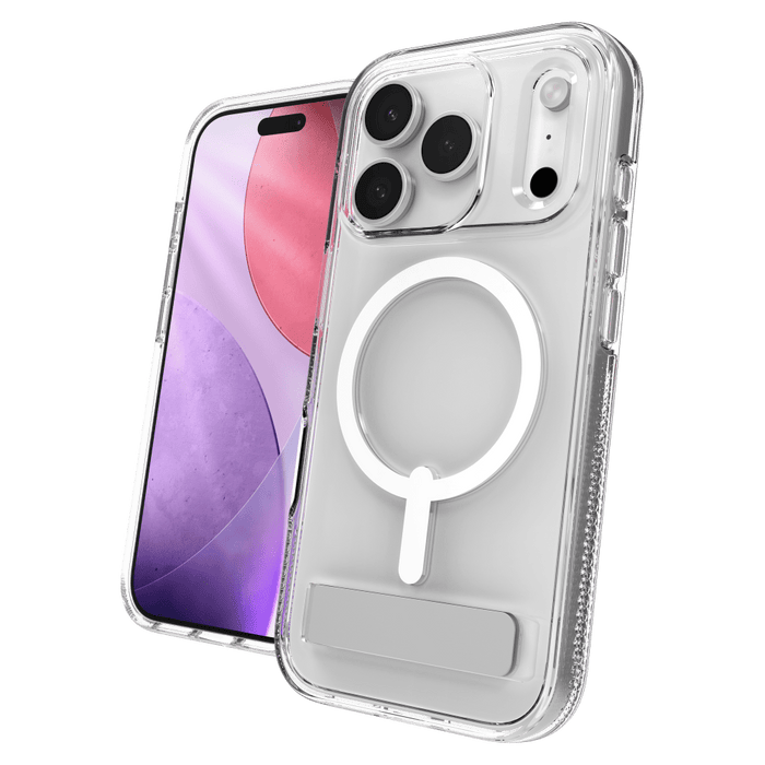ZAGG Crystal Palace Snap MagSafe Case with Kickstand for Apple iPhone 17 Pro Clear