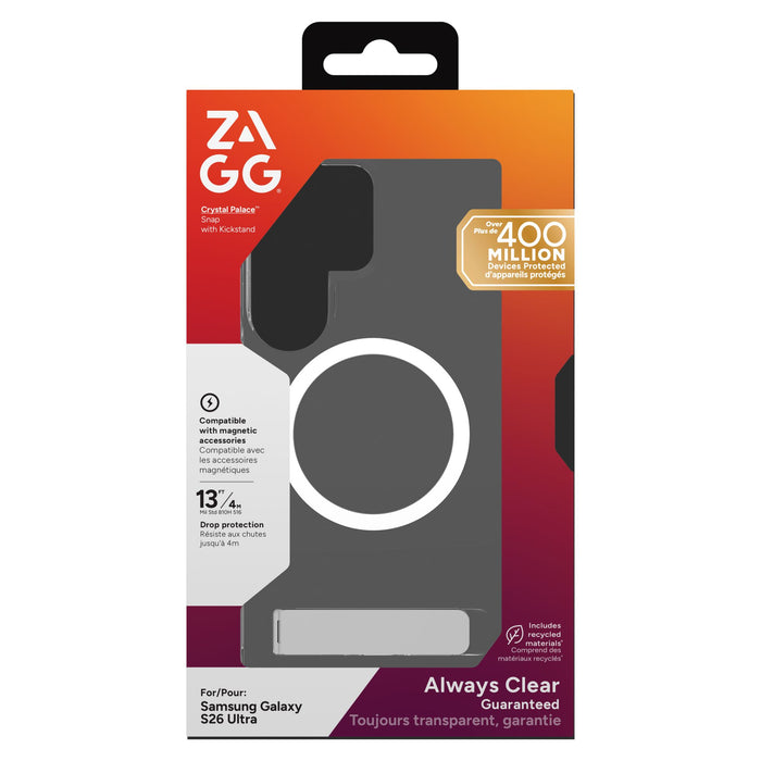 ZAGG Crystal Palace Snap Case with Kickstand for Samsung Galaxy S26 Ultra
