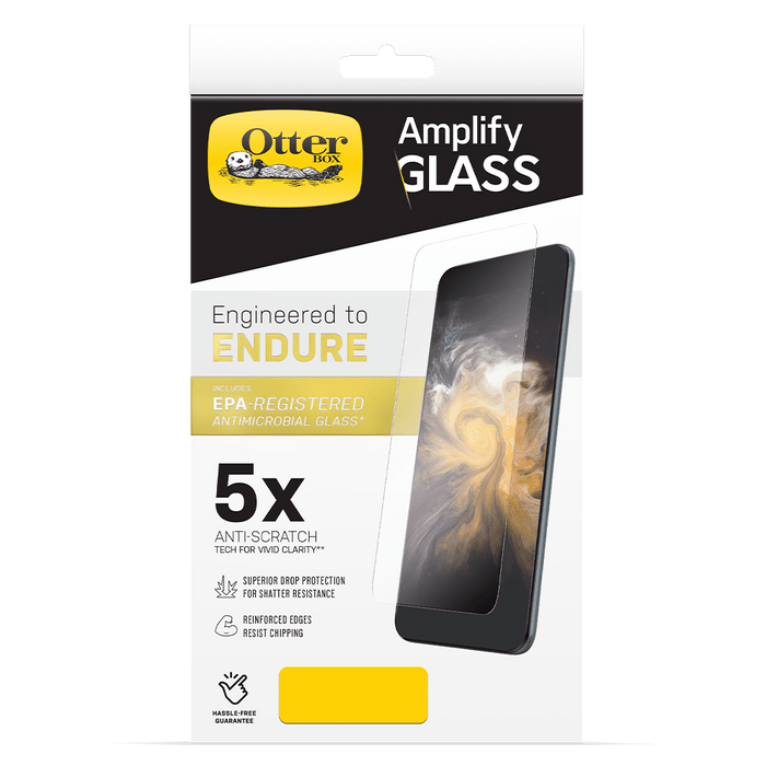 OtterBox Amplify Antimicrobial Glass Screen Protector for Apple iPhone 12 / 12 Pro Clear