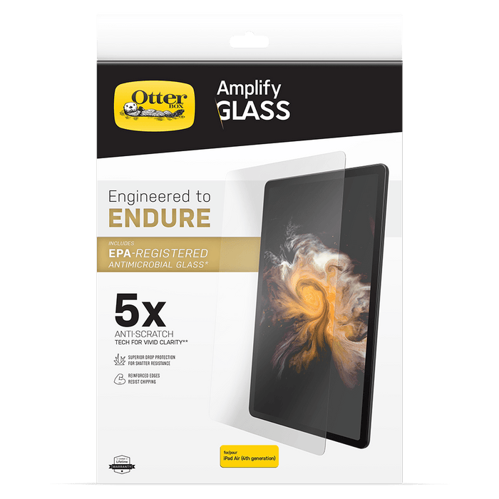 OtterBox Amplify Antimicrobial Glass Screen Protector for Apple iPad Pro 11 (2022 / 2021) / Air 10.9 / Air 2022 Clear