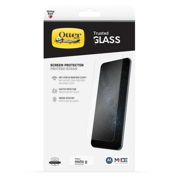 Otterbox Trusted Glass Screen Protector for Motorola Moto G Stylus 5G (2022) / Moto G Stylus (2022) Clear