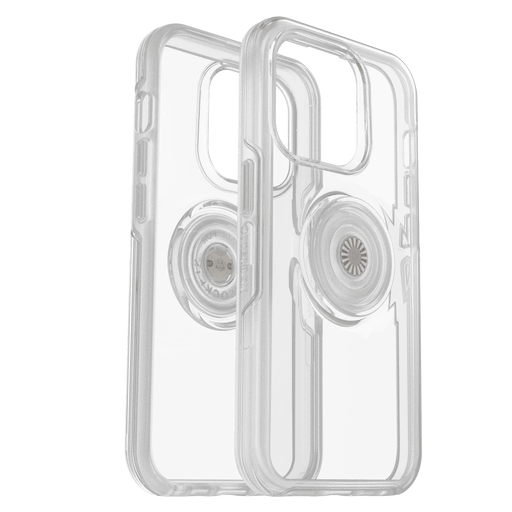 OtterBox Otter + Pop Symmetry Clear Case with PopGrip for Apple iPhone 14 Pro Clear