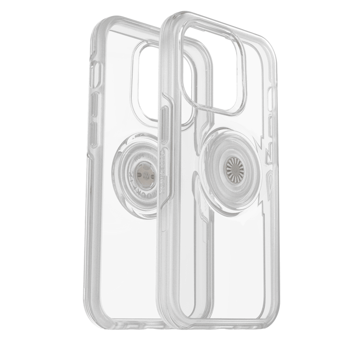 OtterBox Otter + Pop Symmetry Clear Case with PopGrip for Apple iPhone 14 Pro Clear