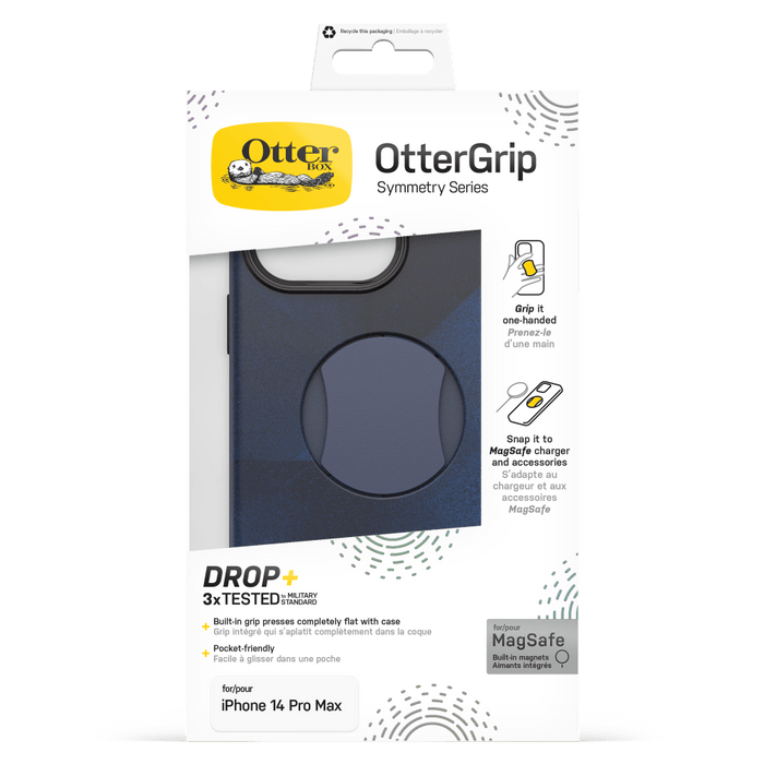OtterBox OtterGrip Symmetry Graphics Case for Apple iPhone 14 Pro Max Blue Storm