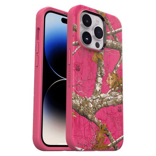 OtterBox Symmetry Plus Graphics Case for Apple iPhone 14 Pro RealTree Flamingo Pink