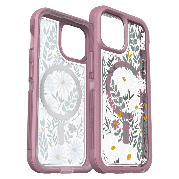 OtterBox Defender Pro XT Clear MagSafe Case for Apple iPhone 15  / iPhone 14 / iPhone 13 Orchid Advice