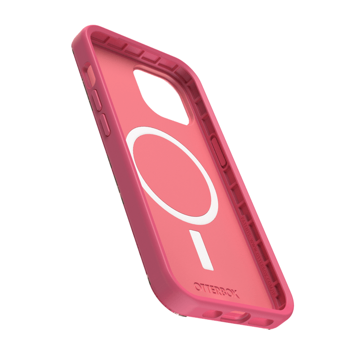 OtterBox Symmetry Graphics MagSafe Case for Apple iPhone 15 / iPhone 14 / iPhone 13 Flamingo Pink