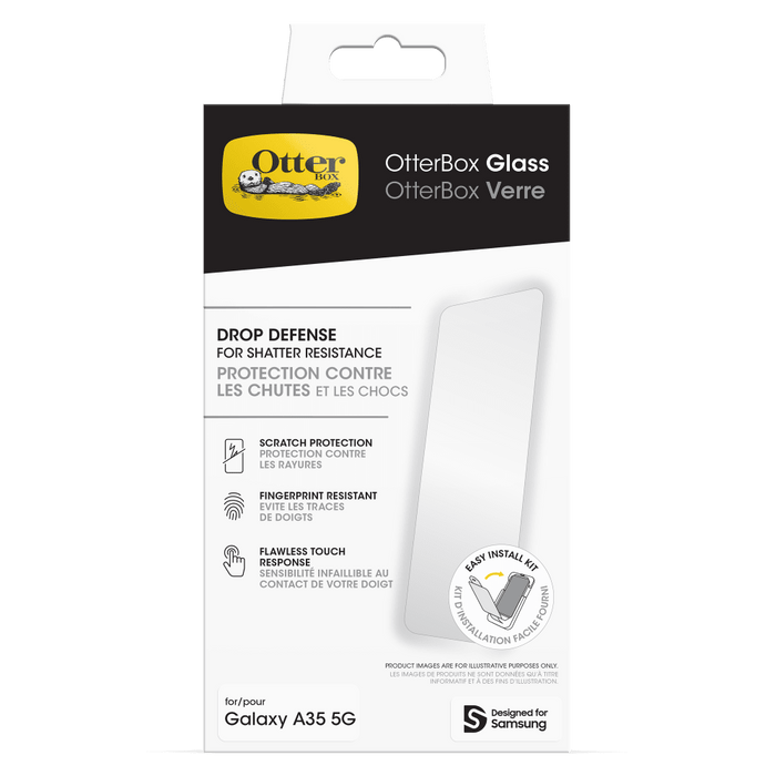 OtterBox Alpha Glass Screen Protector for Samsung Galaxy A35 5G Clear