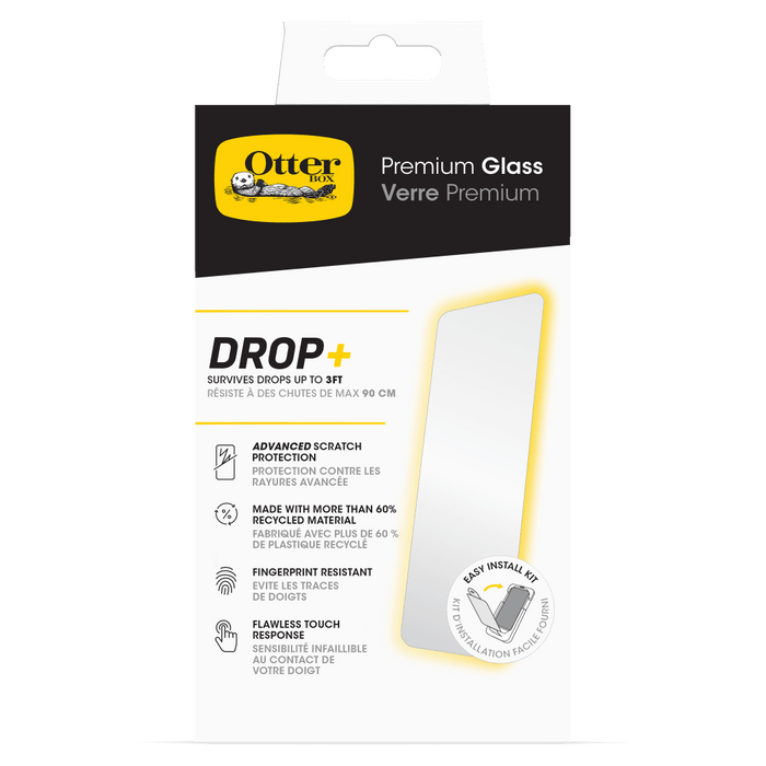 OtterBox Premium Glass Antimicrobial Screen Protector for Apple iPhone 16 / iPhone 15 Clear