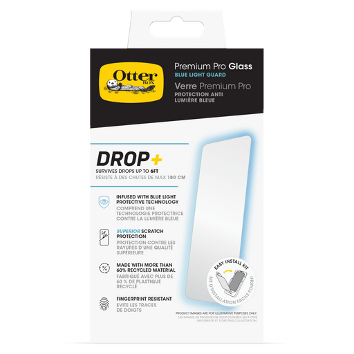 Otterbox Premium Pro Glass Antimicrobial Blue Light Screen Protector for Apple IP16PROMAX (Twizzlers) Clear