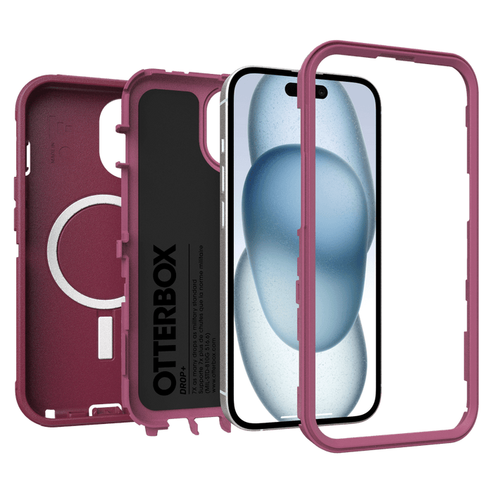 OtterBox Defender Pro Case for Apple iPhone 15 / iPhone 14 / iPhone 13 / iPhone 16e Pink