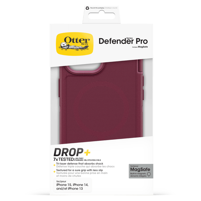 OtterBox Defender Pro Case for Apple iPhone 15 / iPhone 14 / iPhone 13 / iPhone 16e Pink