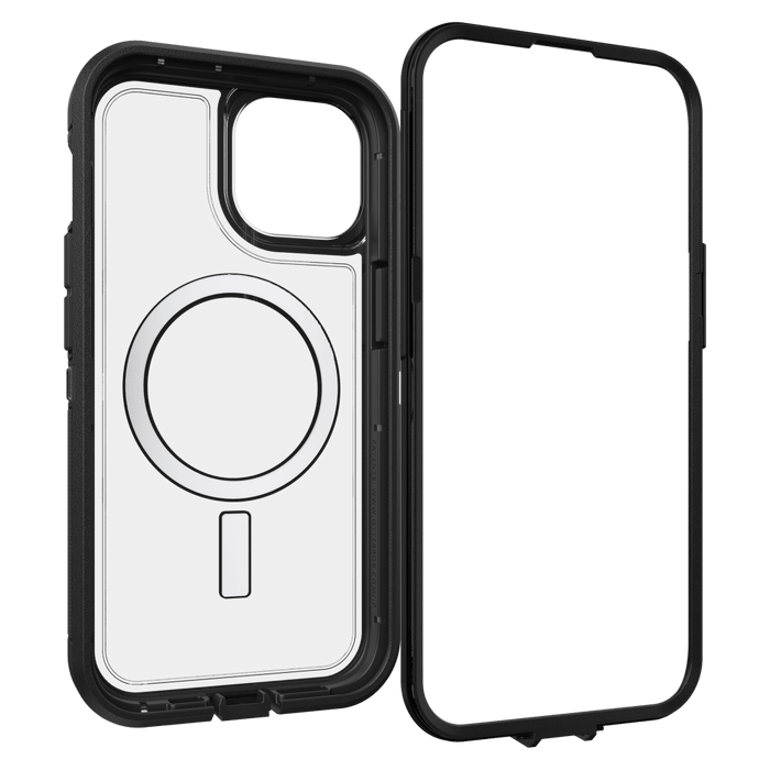 OtterBox Defender Pro XT Clear Case for Apple iPhone 15 / iPhone 14 / iPhone 13 / iPhone 16e Black