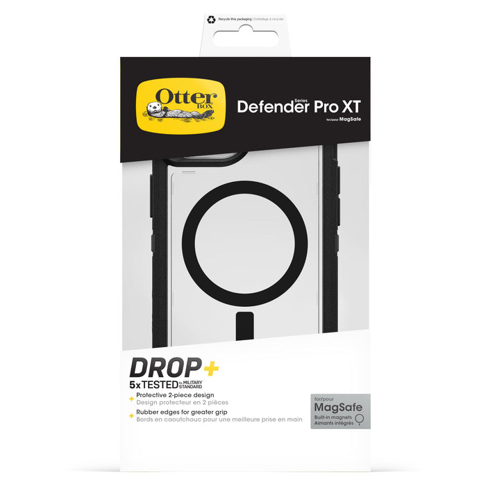 OtterBox Defender Pro XT Clear Case for Apple iPhone 15 / iPhone 14 / iPhone 13 / iPhone 16e Black