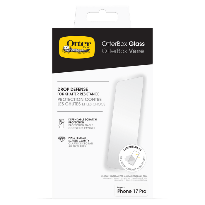OtterBox Glass Screen Protector for Apple iPhone 17 Pro Clear