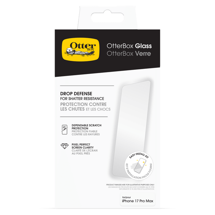 OtterBox Glass Screen Protector for Apple iPhone 17 Pro Max Clear