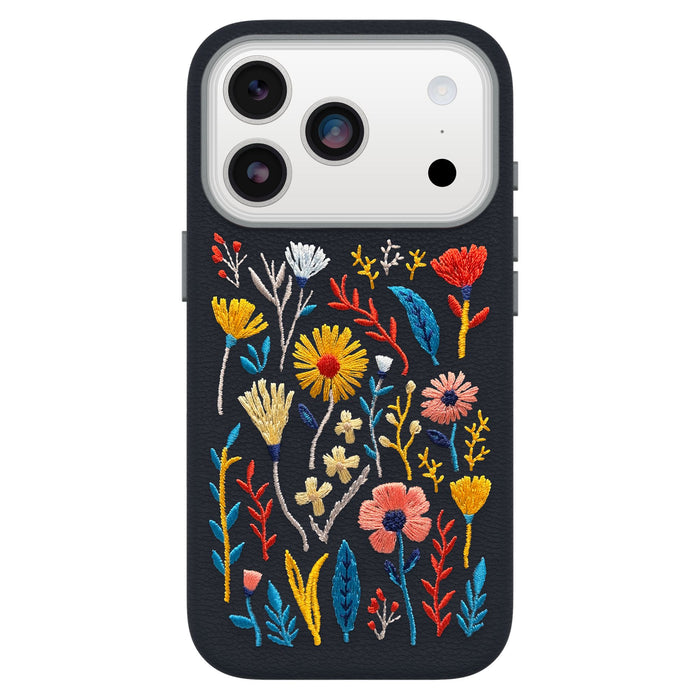 Symmetry Cactus Leather Embroidery MagSafe Case for Apple iPhone 17 Pro Multi-Color