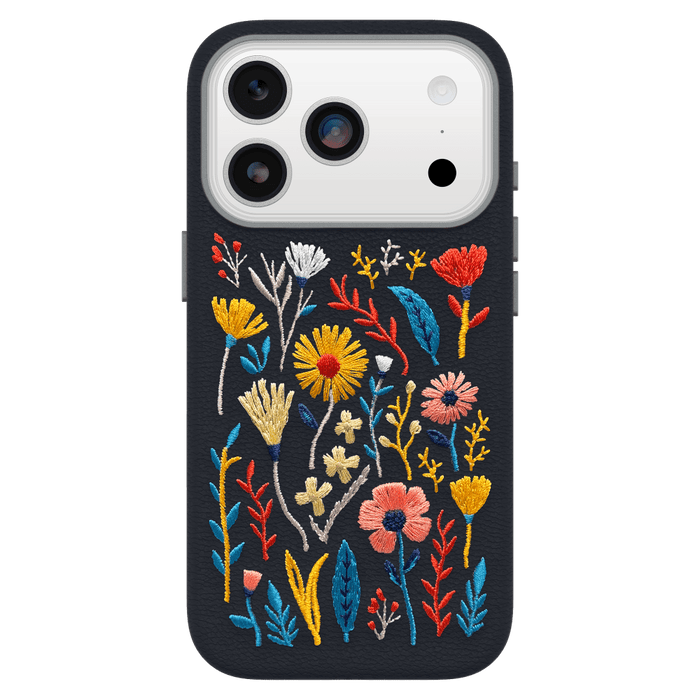 Symmetry Cactus Leather Embroidery MagSafe Case for Apple iPhone 17 Pro Multi-Color
