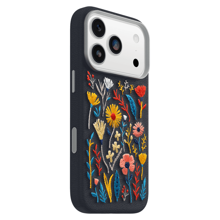 Symmetry Cactus Leather Embroidery MagSafe Case for Apple iPhone 17 Pro Multi-Color
