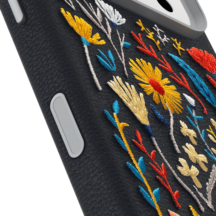Symmetry Cactus Leather Embroidery MagSafe Case for Apple iPhone 17 Pro Multi-Color