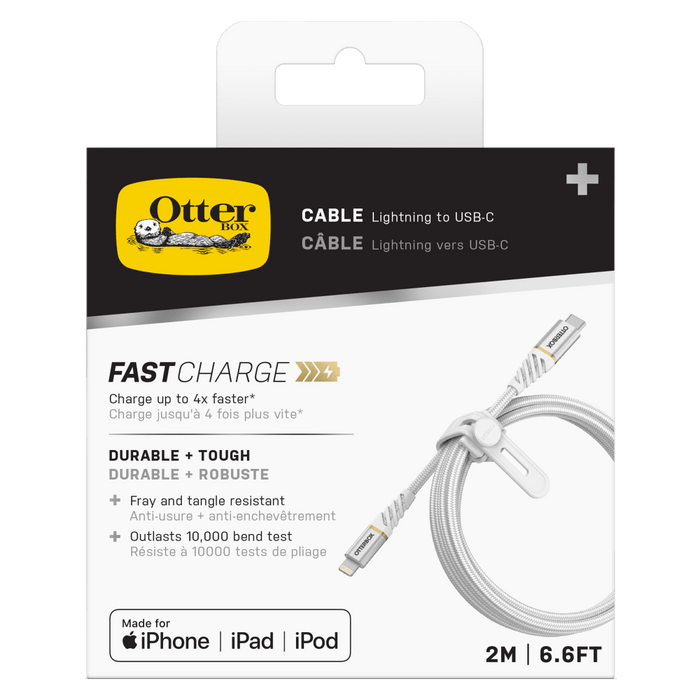 OtterBox Premium Fast Charge USB C to Apple Lightning Cable 2m Cloud Sky