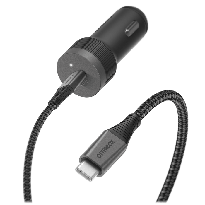 OtterBox Premium Pro USB C to USB C Car Charging Kit 30W Nightshade