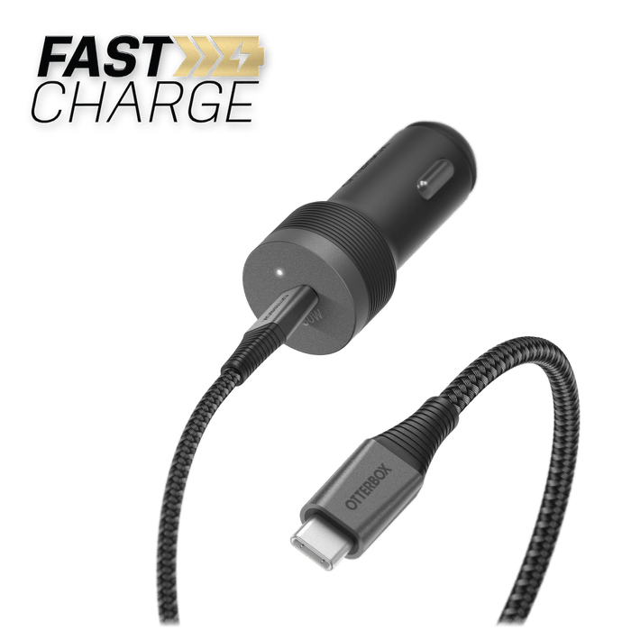 OtterBox Premium Pro USB C to USB C Car Charging Kit 30W Nightshade