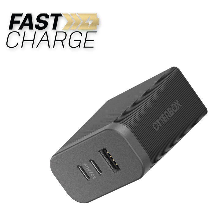 OtterBox Premium Pro 3 Port USB C Wall Charger 72W Nightshade