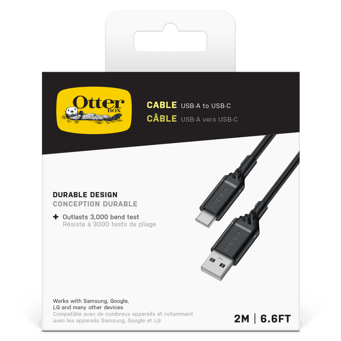 OtterBox Standard USB A to USB C Cable 2m Black