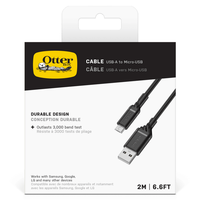 OtterBox Standard USB A to Micro USB Cable 2m Black