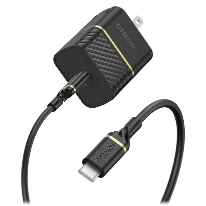 OtterBox USB C PD Wall Charger 20W and USB C Cable 1m Black Shimmer