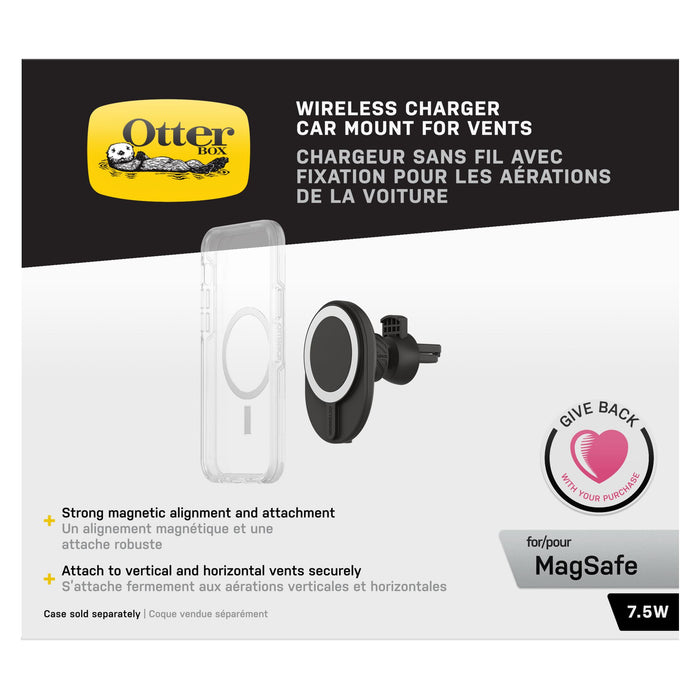 OtterBox Car Vent Mount Charger for MagSafe Black