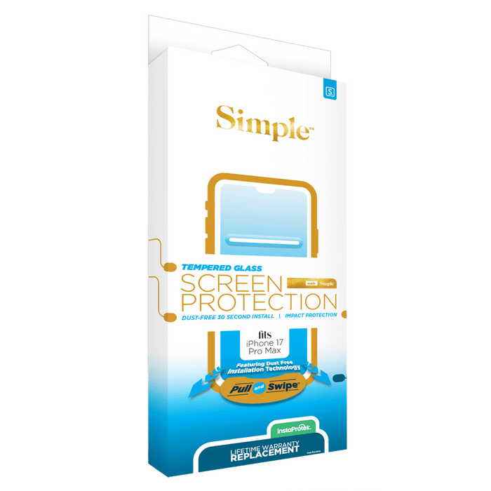 Simple Dust Removal Guided Tempered Glass Screen Protector for Apple iPhone 18 Pro Max / 17 Pro Max