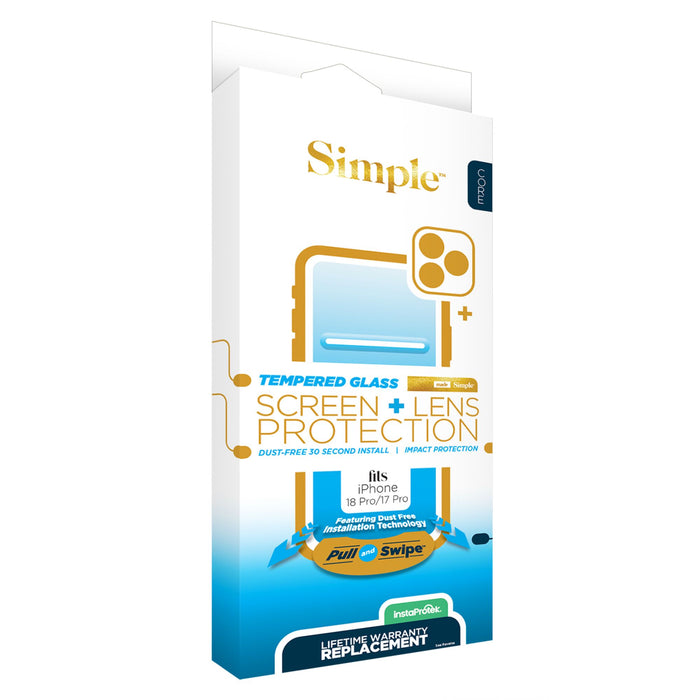 Simple Guided Screen and Camera Protector Bundle for iPhone 18 Pro