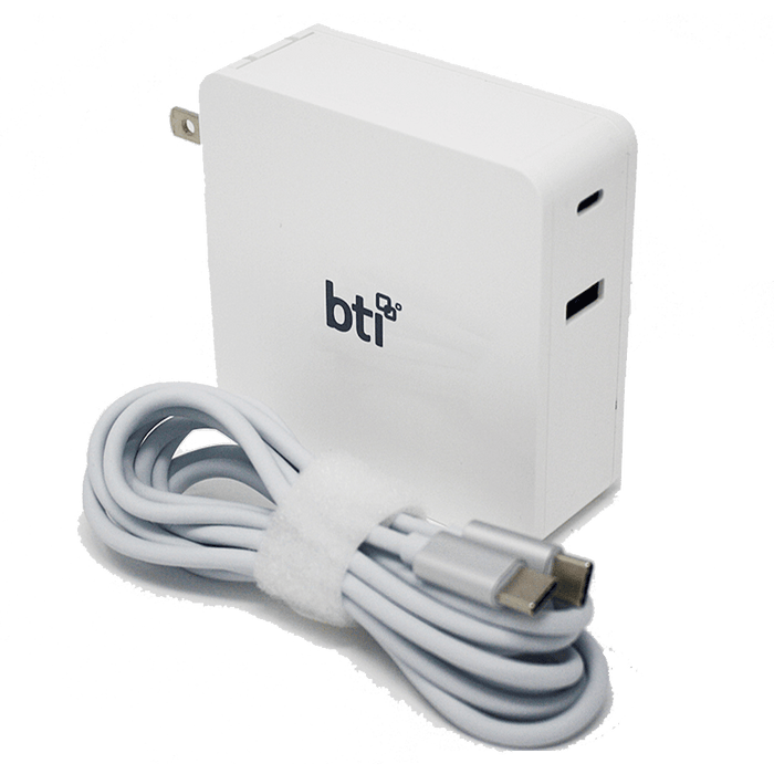 BTI AC Adapter 87W for USB Type C Laptops Not Retail Packaged White