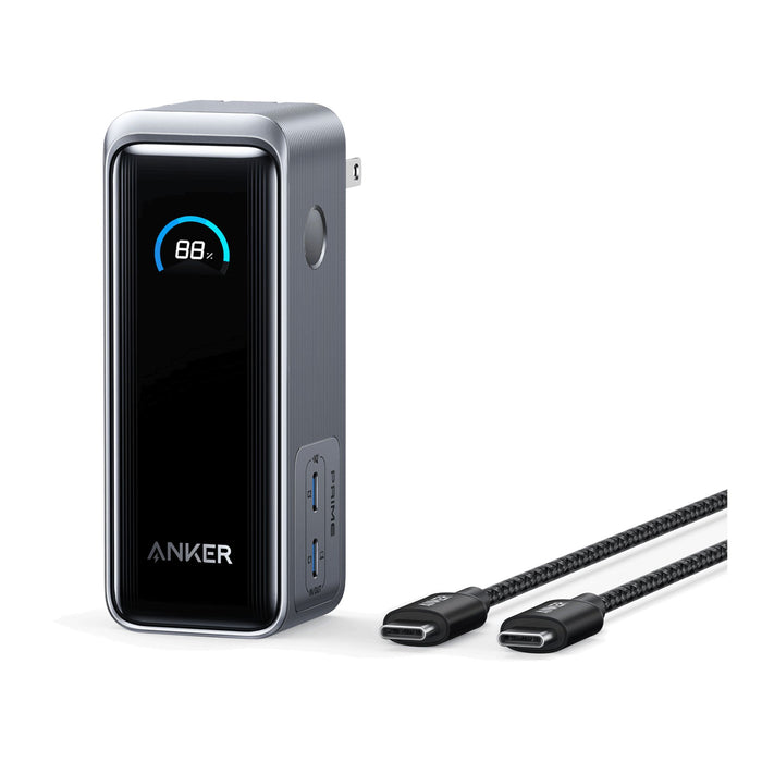 Anker Prime Power Bank 9,600 mAh with Built in USB-C Cable and Fusion Wall Charger 65W