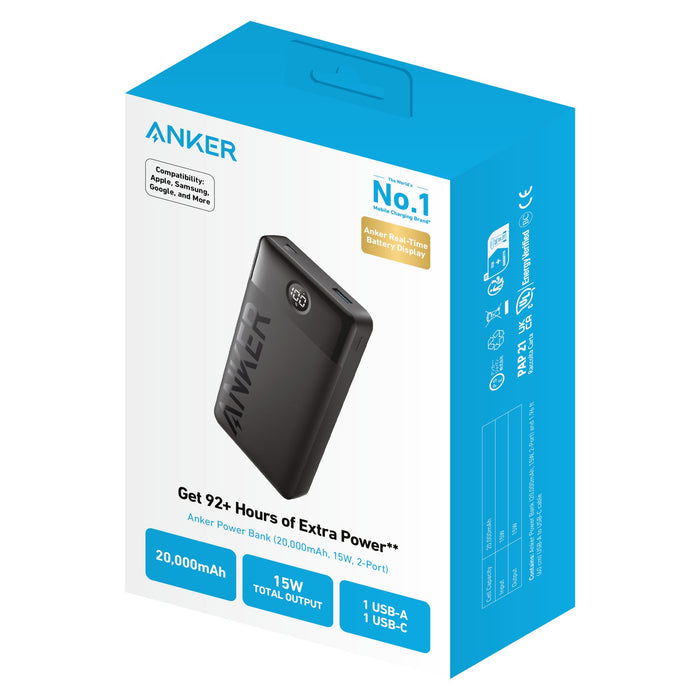 Anker PowerCore 326 2 Port Power Bank 20W 20,000 mAh Black
